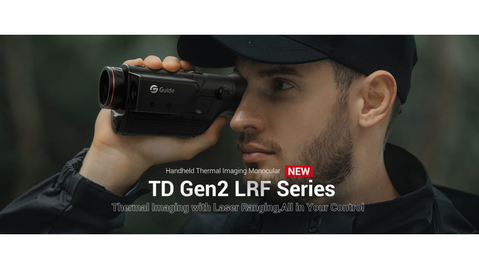 Guide USA TD LRF Series TD421 LRF 1.9-7.6x25mm Thermal Monocular, 384x288, Black, TD421LRF