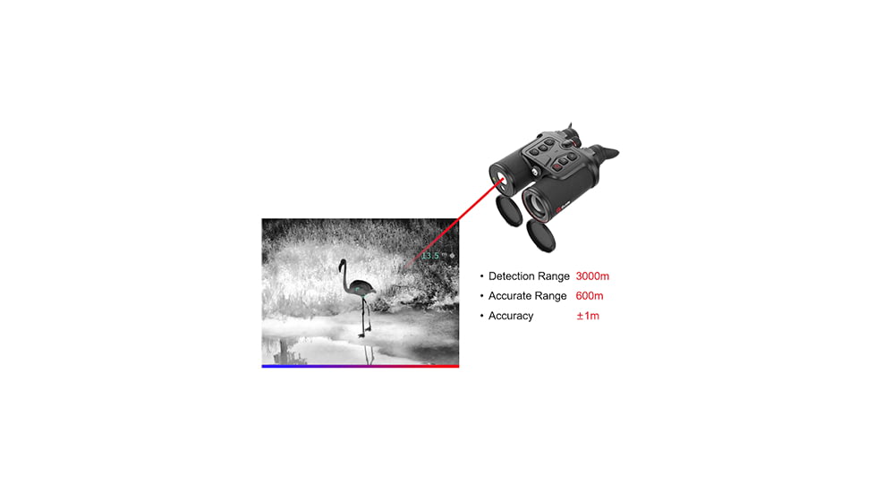 Guide USA TN series LRF TN630 2.0-16x30mm Thermal Binocular, 640x480, Black, TN630LRF