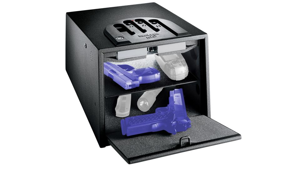 GunVault Bio MultiVault Biometric Pistol Safe w/ Fingerprint Recognition, 10.1x7.9x14in 