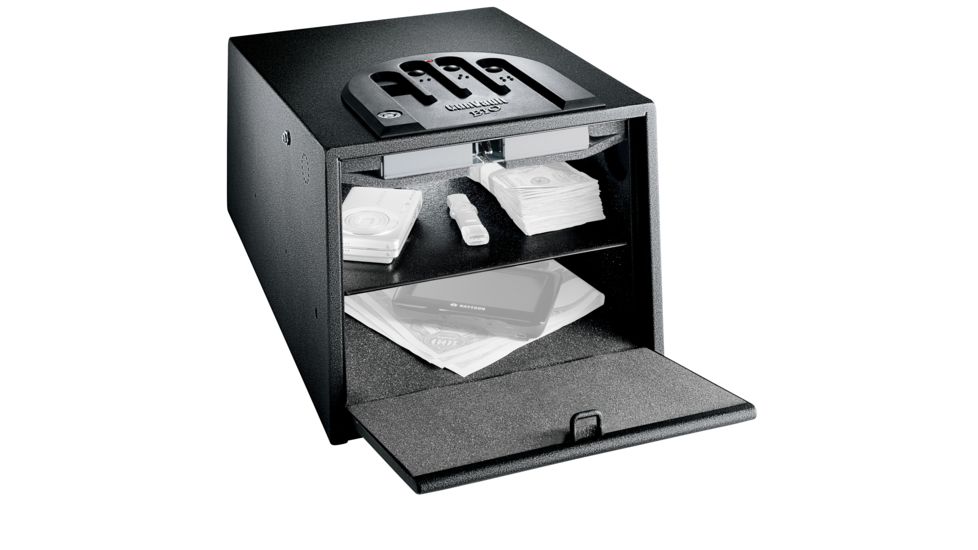 GunVault Bio MultiVault Biometric Pistol Safe w/ Fingerprint Recognition, 10.1x7.9x14in 