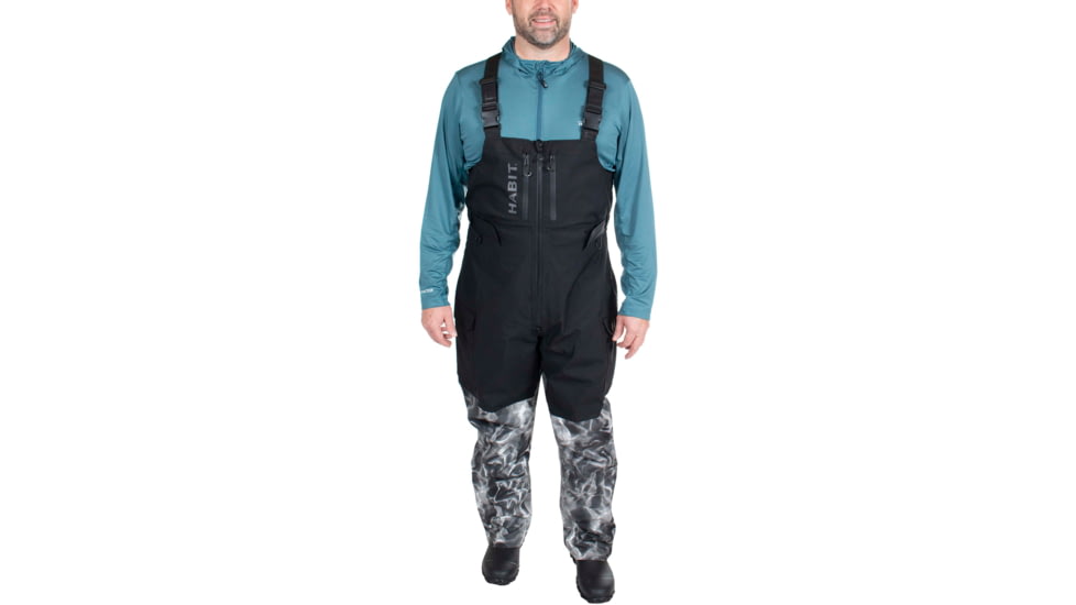 Habit Anglers Bluff Rain Bib - Mens, Habit Gray Waves/Black, Large, RS10033-7A7-L