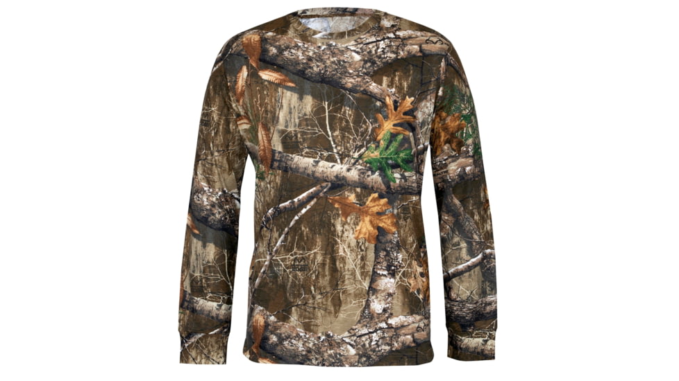 Habit Bear Cave Camo Long Sleeve Tee w/ Habit Logo - Mens, Realtree Edge, Small, TS1230-922-S