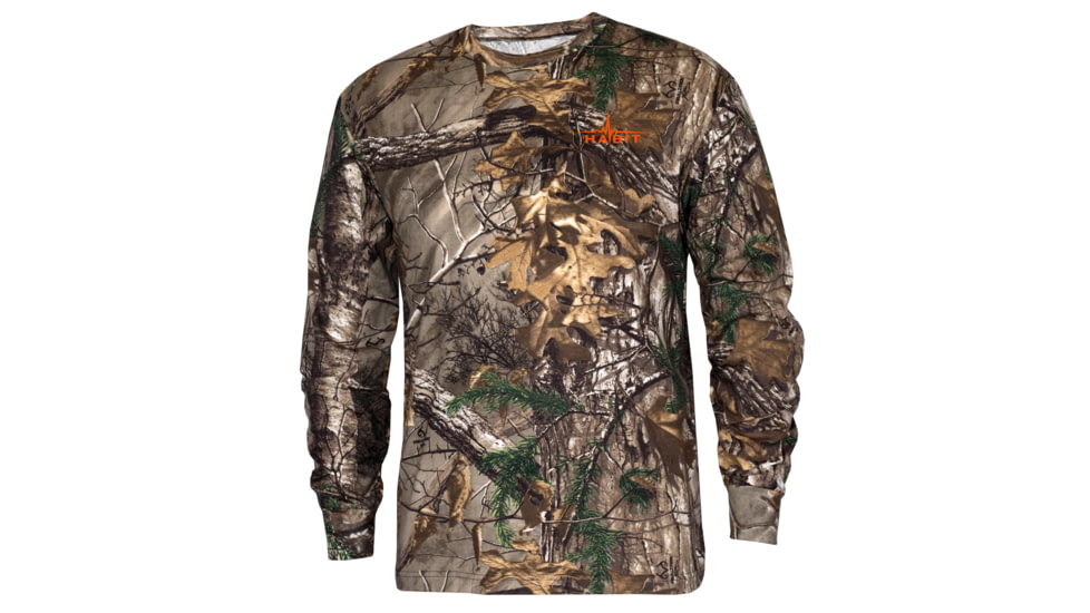 Habit Bear Cave Camo Long Sleeve Tee w/ Habit Logo - Mens, Realtree Xtra, Large, TS1230-183-L