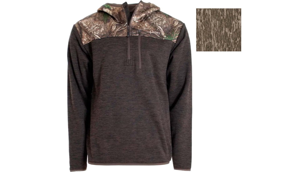 Habit Mens 1/4 Zip Hooded Fleece Pullover 1409605