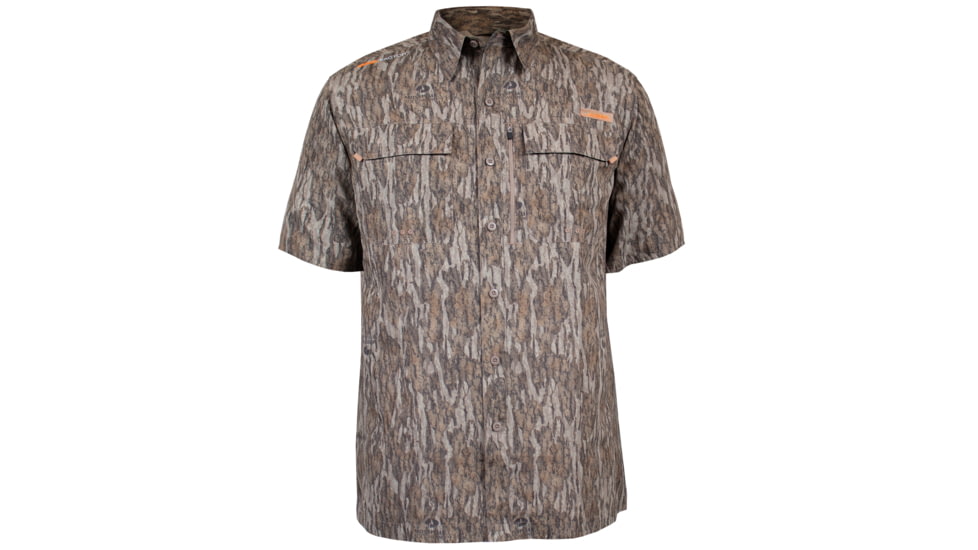 Habit Hatcher Pass Camo Guide Short Sleeve Shirt - Mens, Mossy Oak New Bottomland, Small, TS1476-014-S