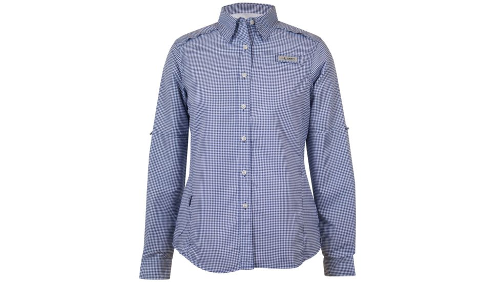 Habit Schooner Cove River Shirt Long Sleeve - Womens, Patriot Blue Seafarer Check, Large, TS1354-952-WL