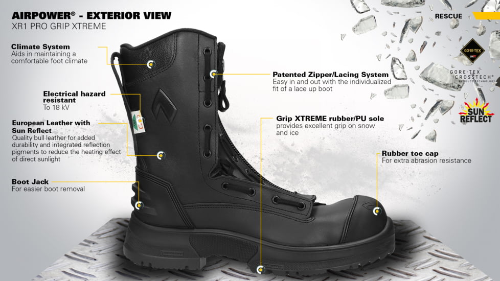 HAIX Airpower XR1 Pro Grip Xtreme Boot - Mens, 9US, Medium, Black, 9, 605132M-9