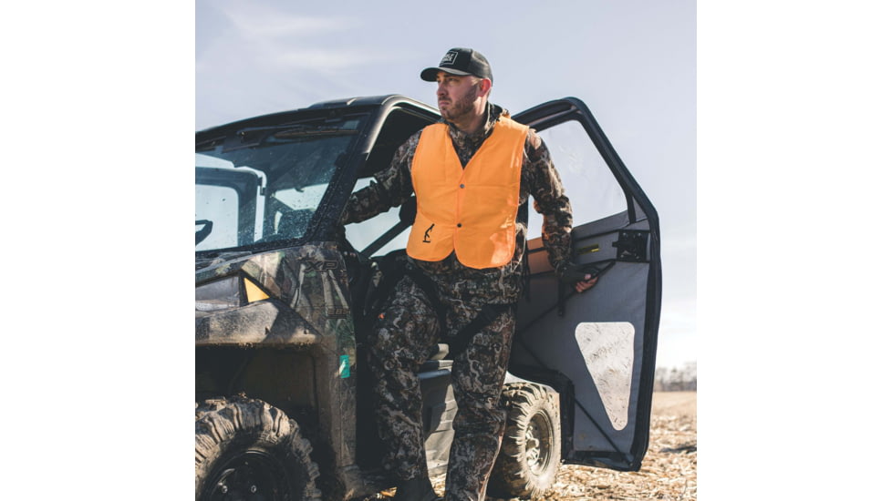 HALF RACK Premium Hunter Orange Safety Vest, Orange, Medium, HR1500