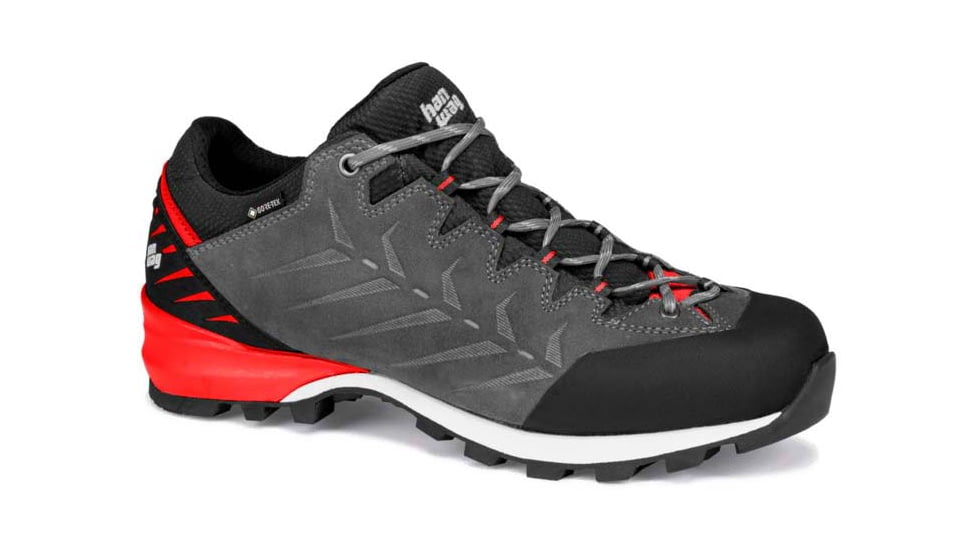 Hanwag Makra Pro Low Shoes - Mens, Asphalt/Red, 6, H100600-064055-6