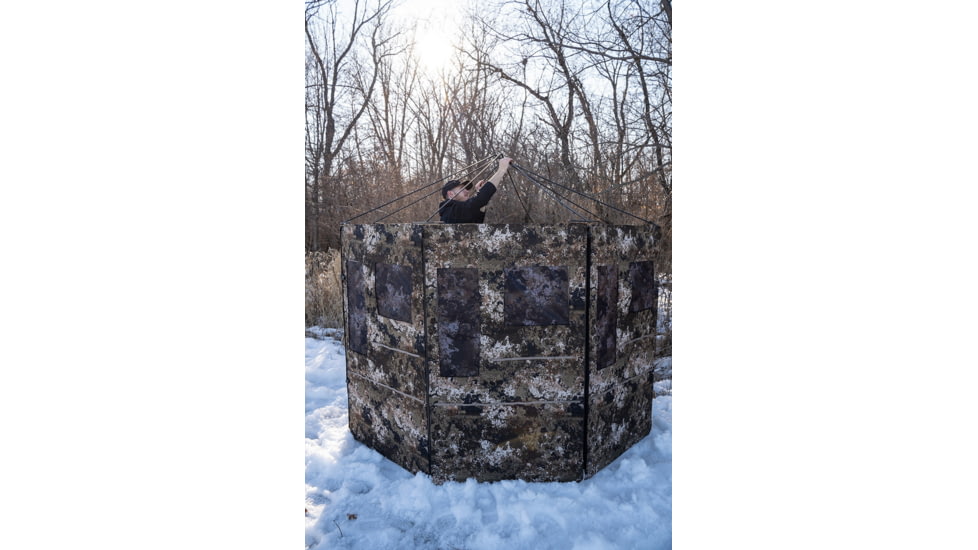 Hawk Treestands Octagon Hunting Blind, Veil, w/Shadow Mesh Technology, Camo/Blackout, HWK-DOX-OCT300