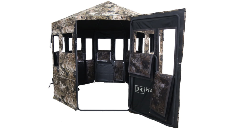 Hawk Treestands Octagon Hunting Blind, Veil, w/Shadow Mesh Technology, Camo/Blackout, HWK-DOX-OCT300