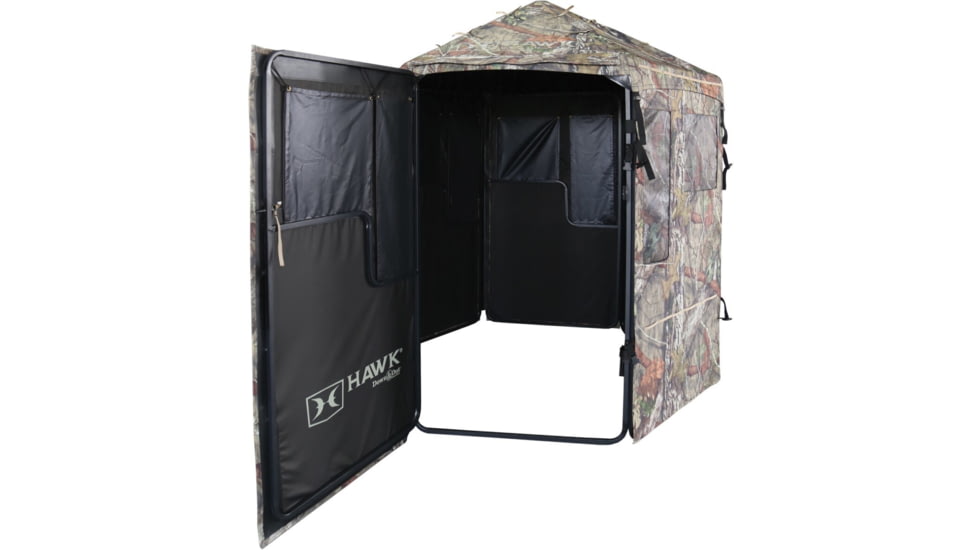 Hawk Treestands Warrior Hunting Blind with Shadow Mesh Technlogoy, Camo/Blackout, HWK-DOX-WR200
