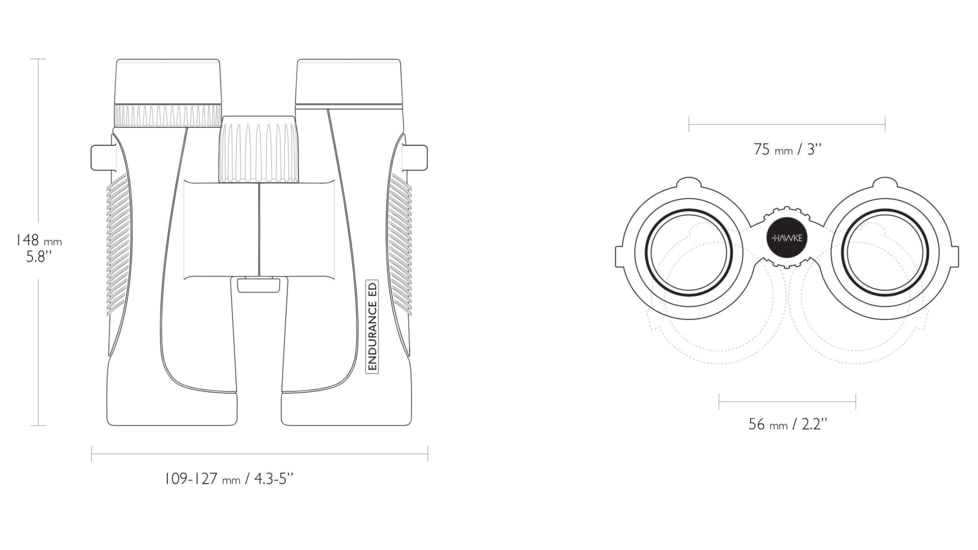 Hawke Sport Optics Endurance ED 8x42mm Roof Prism Binoculars, Black, 36204