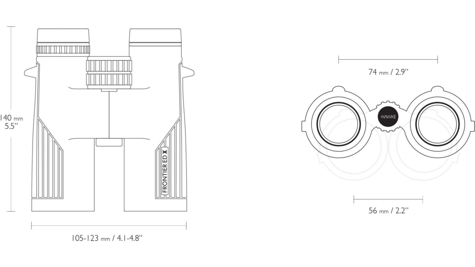 Hawke Sport Optics Frontier ED X 8x42mm Roof Prism Binoculars, Grey, 38411