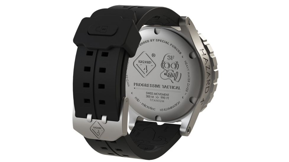 Hazard 4 HeavyWaterDiver BlackTie  B Ti Bracelet, Silver HWD-TI-B-KW-GGYG