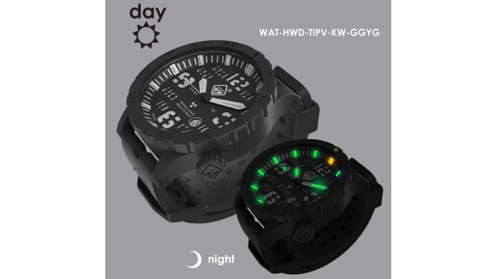 Hazard 4 Heavy Water Diver Nightwatch B Unisex Analog Watch, 50mm, Black, Nylo, HWD-TIPV-KW-GGYG