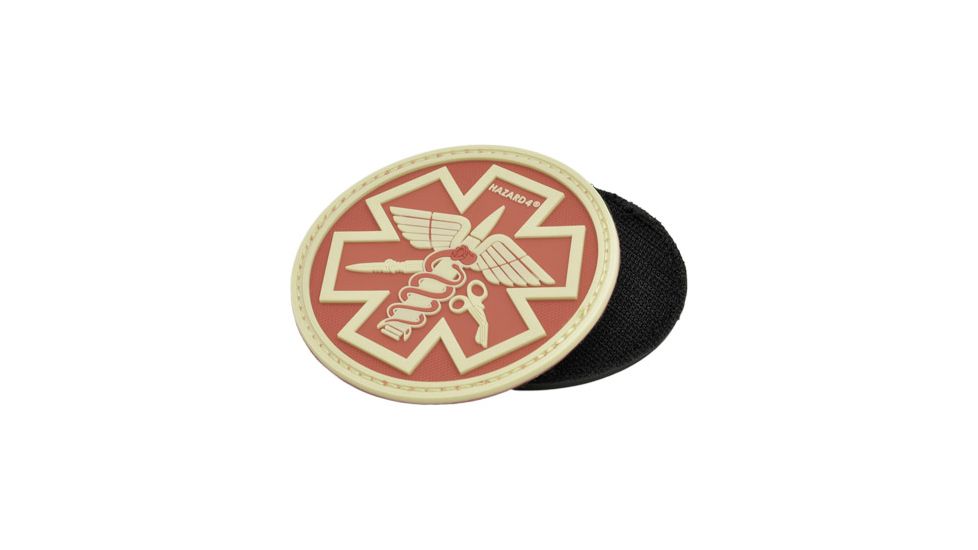 Hazard 4 Paramedic Round Patch, Glow in the Dark, One Size, PAT-PMD-RED