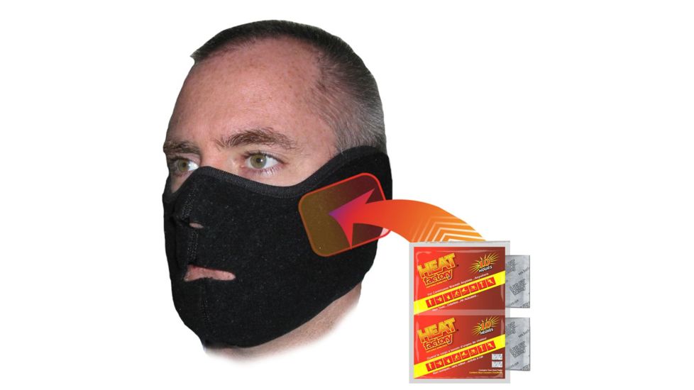 Heat Factory Heated Fleece Face Mask, Black, One Size 1780-BK