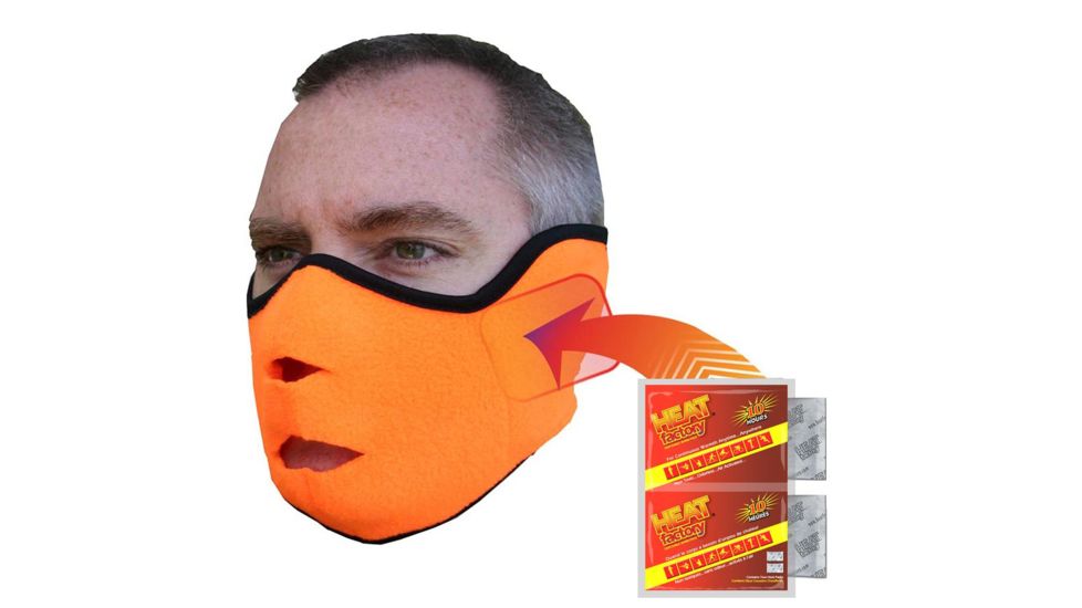 Heat Factory Heated Fleece Face Mask, Blaze Orange, One Size 1780-BO