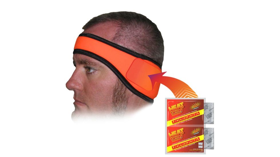 Heat Factory Heated Fleece Headband, Blaze Orange, One Size 1760-BO