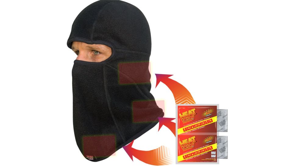 Heat Factory Heated Helmet Fleece Balaclava, Black, One Size 1787-BK
