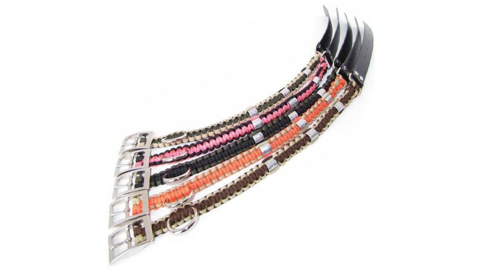 Heavy Hauler Outdoor Gear Duck Band Dog Collar, w/3 duck bands, Olive Drab/Black, Small/17in-20in HH0078-S-ODBL