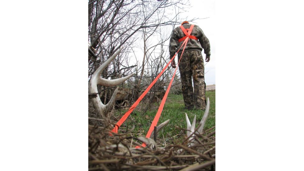 Heavy Hauler Outdoor Gear Nylon Webbing Deer Drag Harness, Blaze Orange, 2in wide HH0065