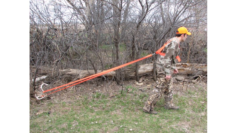 Heavy Hauler Outdoor Gear Nylon Webbing Deer Drag Harness, Blaze Orange, 2in wide HH0065