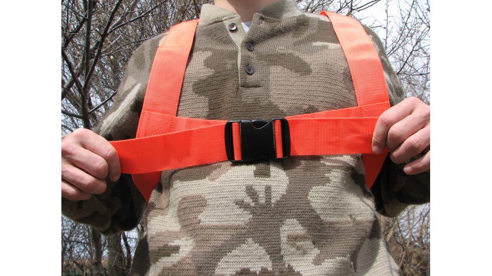 Heavy Hauler Outdoor Gear Nylon Webbing Deer Drag Harness, Blaze Orange, 2in wide HH0065