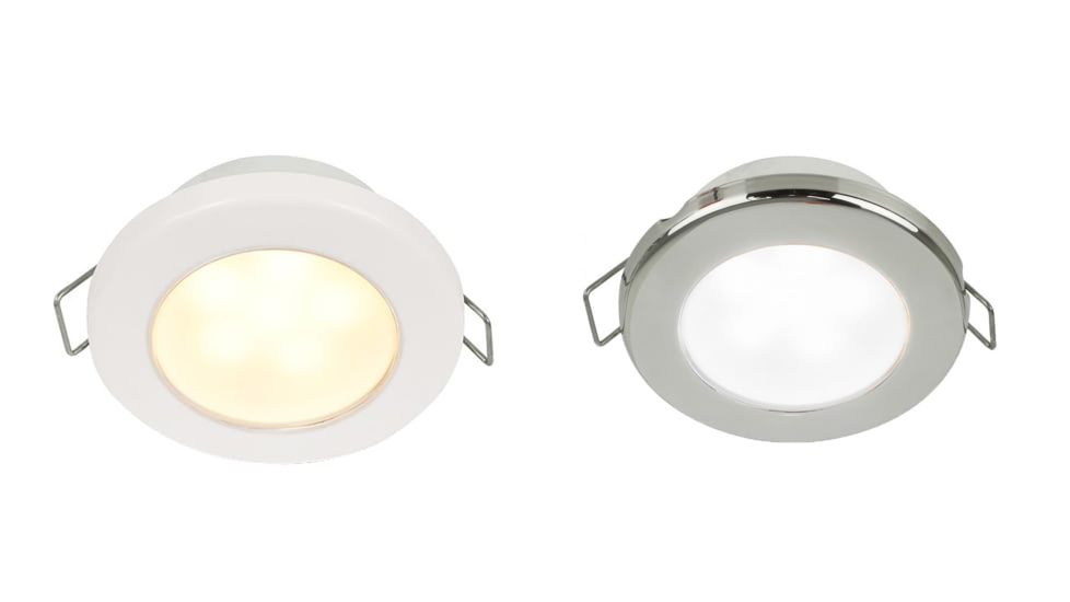 Hella Marine EuroLED 75 3&quot; Round Spring Mount Down Light, Warm White, White