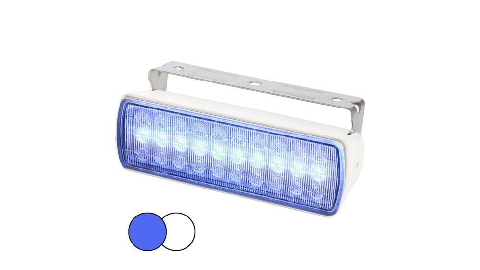 Hella Marine Sea Hawk XL Dual Color LED Flood Light, White Housing, Blue/White LE, 980950071