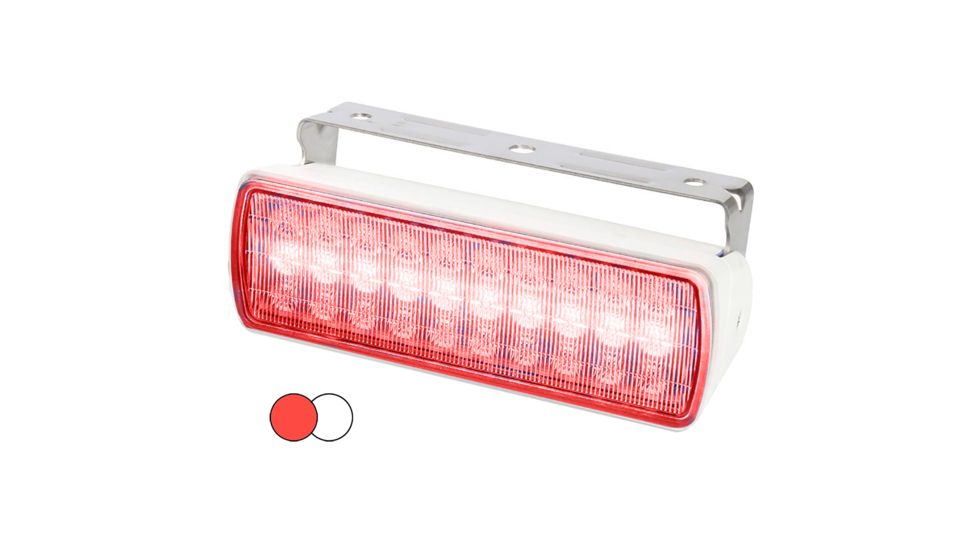 Hella Marine Sea Hawk XL Dual Color LED Flood Light, White Housing, Red/White LED, 980950051
