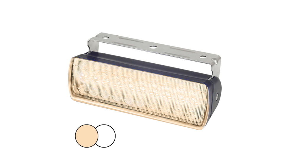 Hella Marine Sea Hawk XL Dual Color LED Flood Light, Black Housing, Warm White/White LED, 980950081