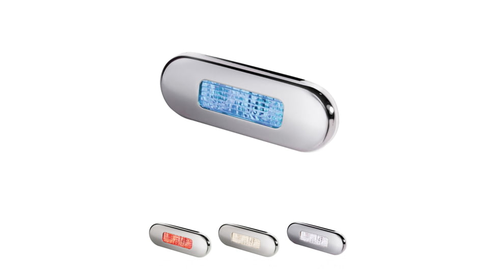 Hella Marine Surface Mount Oblong LED Courtesy Lamp, Blue, Red, Warm White, White