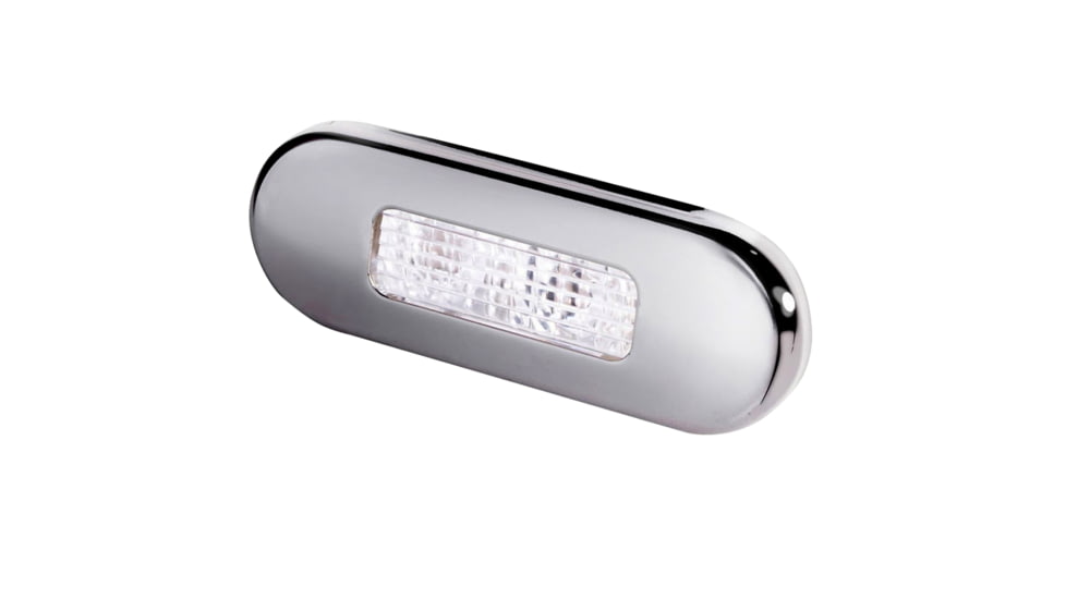 Hella Marine Surface Mount Oblong LED Courtesy Lamp, Stainless Steel Bezel, White LED, 980869301