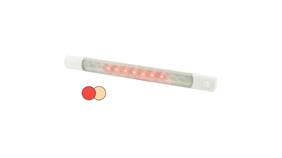 Hella Marine Surface Strip 12V LED Light w/Switch, Warm White/Red, 958121101