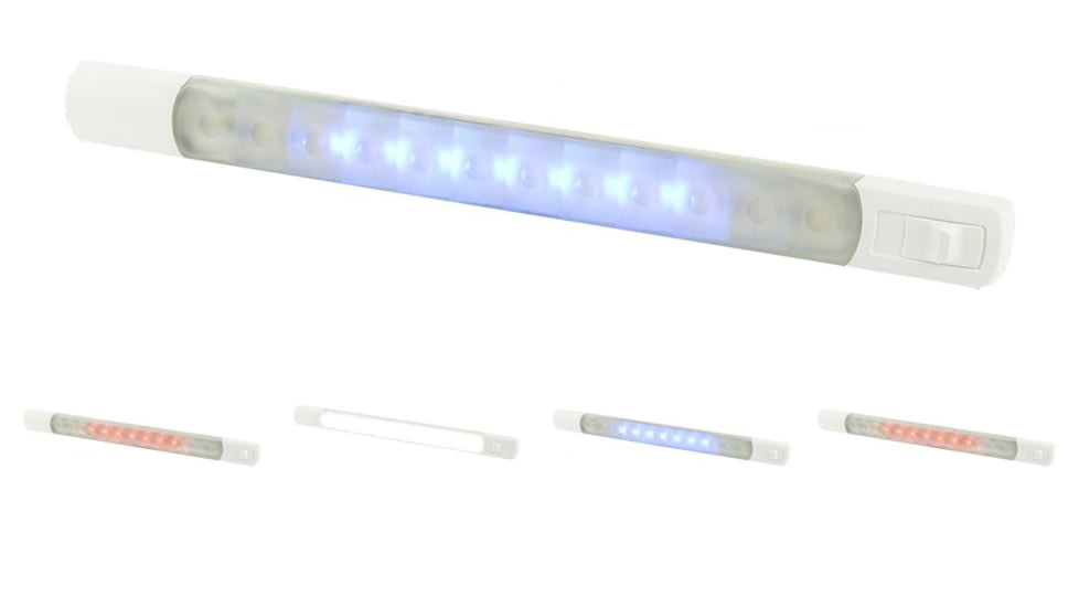 Hella Marine Surface Strip Light w/Switch, Warm White/Blue, Warm White/Red, White, White/Blue, White/Red