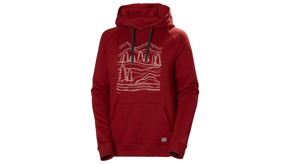 Helly Hansen F2F Cotton Hoodie - Womens, Oxblood, Large, 62936215-L