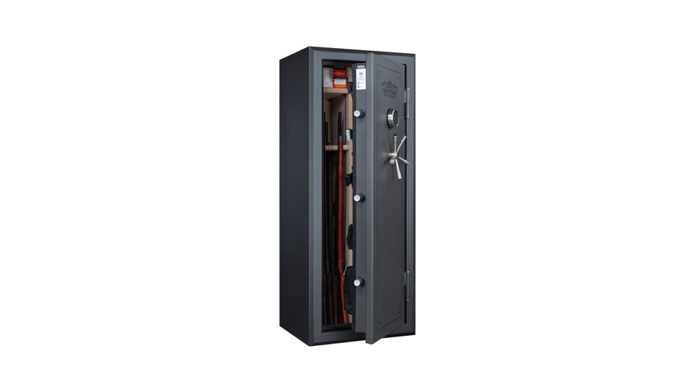 USED Heritage Security Products 24 Gun Fire and Water Safe with E-Lock, Santex Silver, Oversized, 24ESSH, EDEMO1, Used, Condition Like New, Inspect and Rebox
