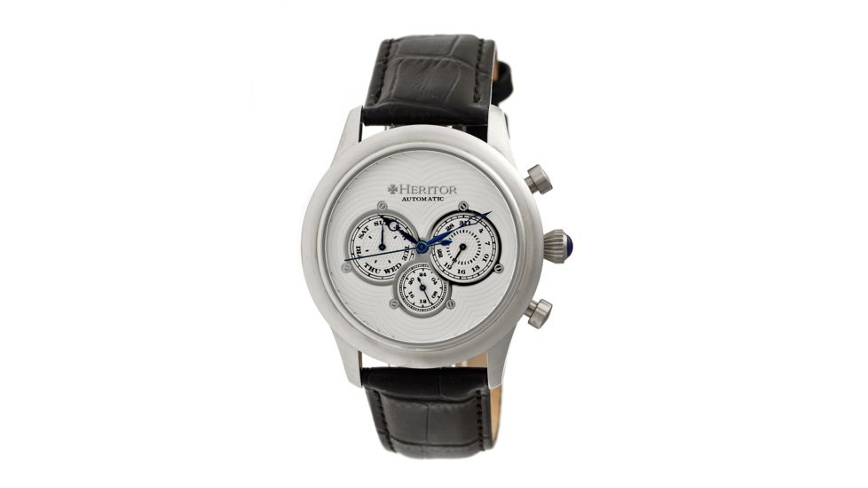 Heritor Earnhardt Collection Mens Watch, Silver Dial, Black HERHR3101