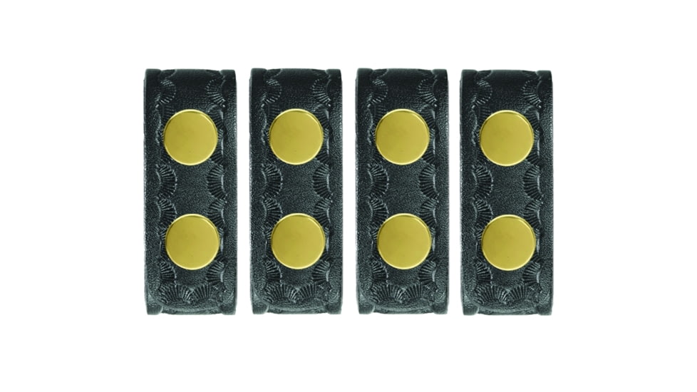 HERO'S PRIDE AirTek 15/16 in Belt Keepers, 4 Pack, Basket Weave, Brass Hardware, Black, 1499WA