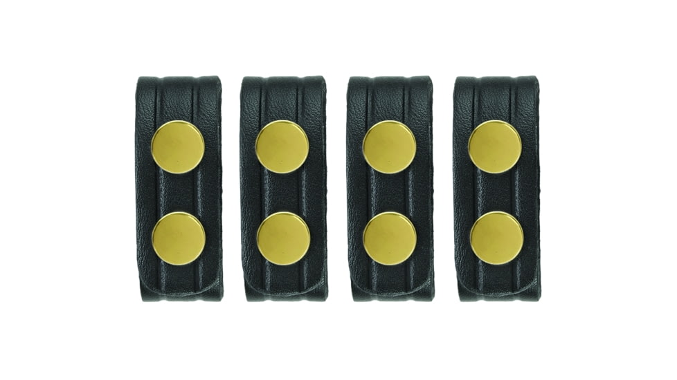HERO'S PRIDE AirTek 15/16 in Belt Keepers, 4 Pack, Plain, Brass Hardware, Black, 1499PA