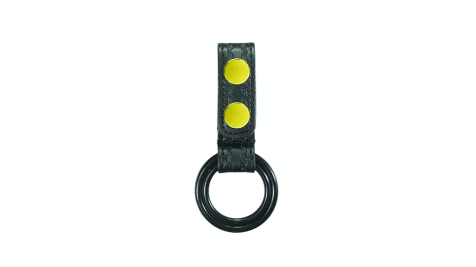 HERO'S PRIDE AirTek C/D-Cell Dual Ring Flashlight Holder w/ Plastic Rings, Basket Weave, Brass Hardware, Black, 1492BWA
