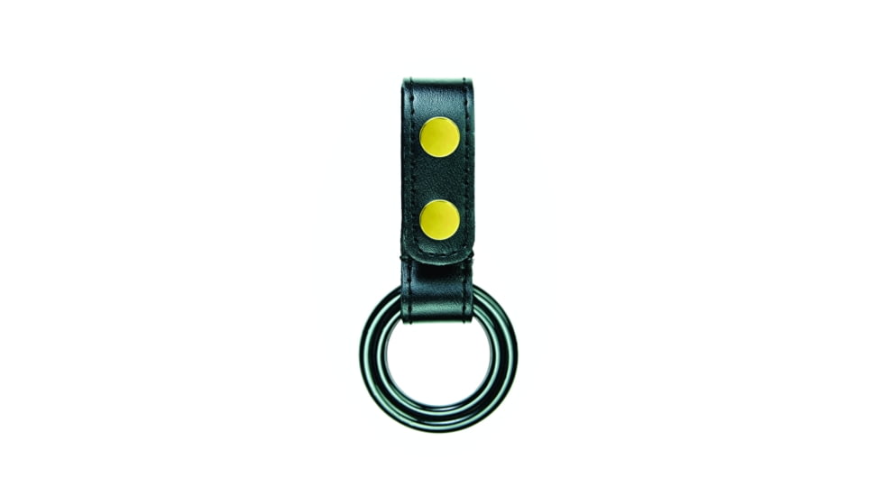 HERO'S PRIDE AirTek C/D-Cell Dual Ring Flashlight Holder w/ Plastic Rings, Plain, Brass Hardware, Black, 1492BPA