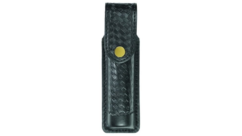 HERO'S PRIDE AirTek Flashlight Case, Medium, 28mm, Basket Weave, Brass Hardware, Black, 1466WA