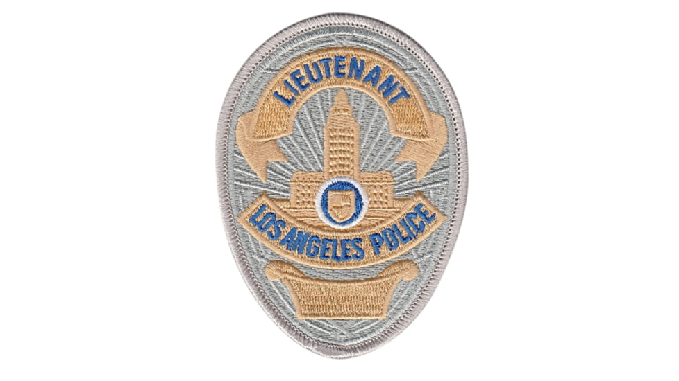 LAPD LIEUTENANT Badge Patch 2 11/16''x3 5/8'' - Pair