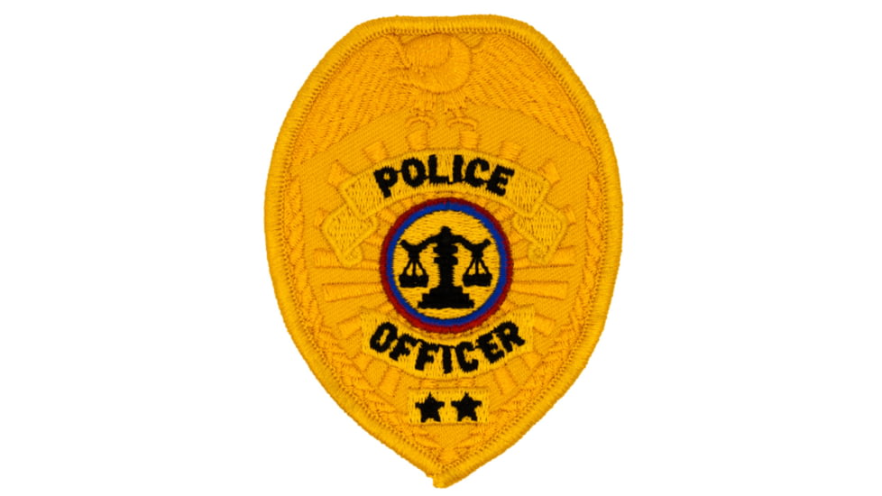 POLICE OFFICER Badge Patch - Gold - 2.5''x3.5''