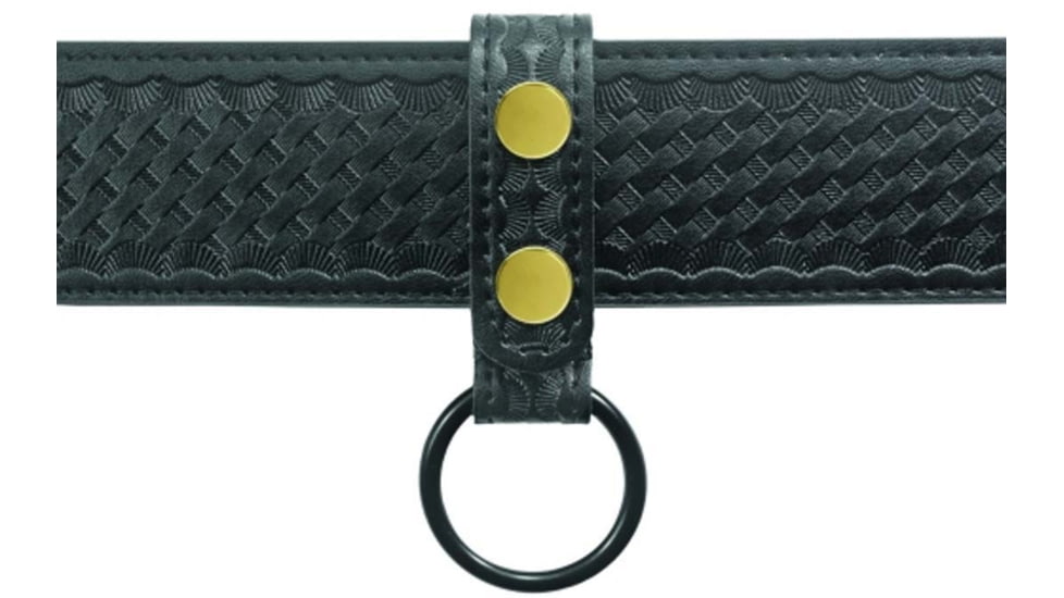 HERO'S PRIDE AirTek C-Cell Single Ring Flashlight Holder w/ Brass Snaps &amp; Black Metal Rings, Plain, Black, 1493MPA