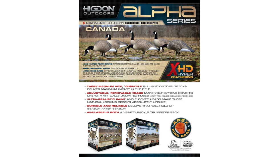 Higdon Outdoors Alpha Magnum Full-Body TruFeeder Pack Decoy, Canada, 71246