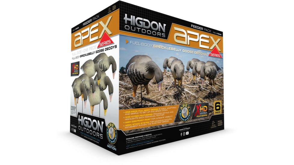 Higdon Outdoors APEX Full-Size Full-Body Feeder Pack Decoy, Specklebelly, 6 Pack, 72546